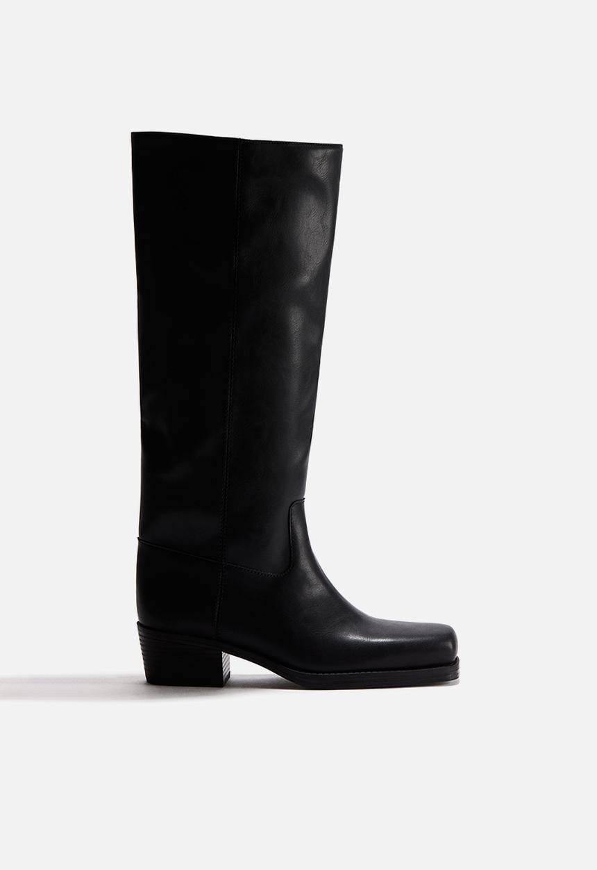 H&M - Knee-high biker boots - black