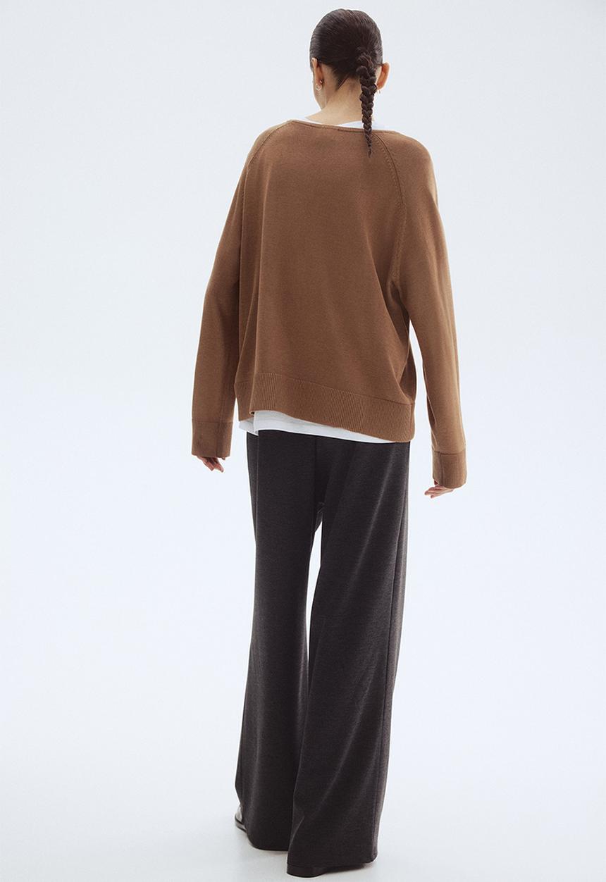 H&M - Straight trousers -  dark grey marl