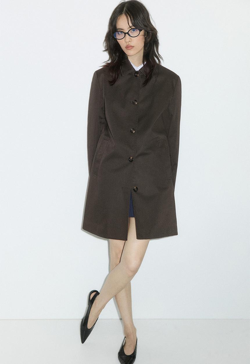 Car coat - dark brown - 1282722002