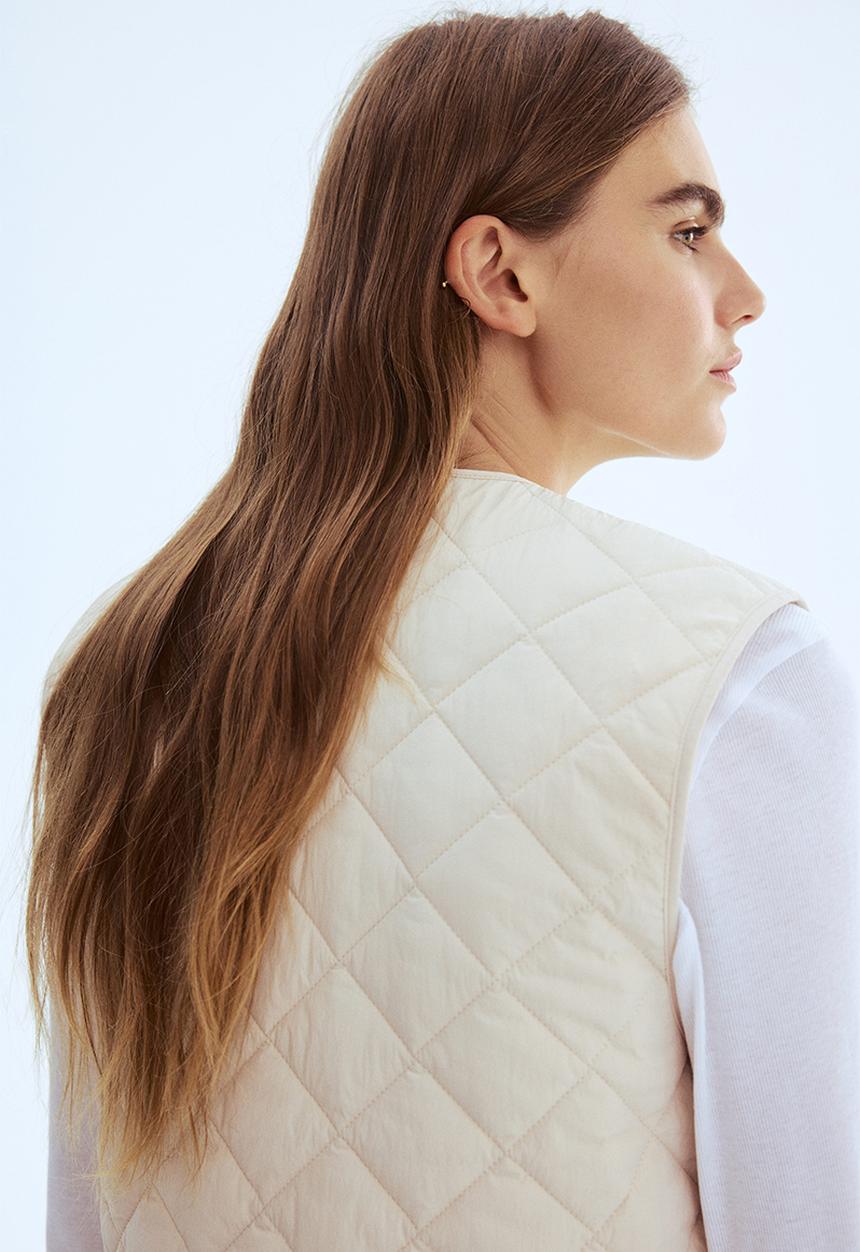 H&M - Quilted gilet - light beige