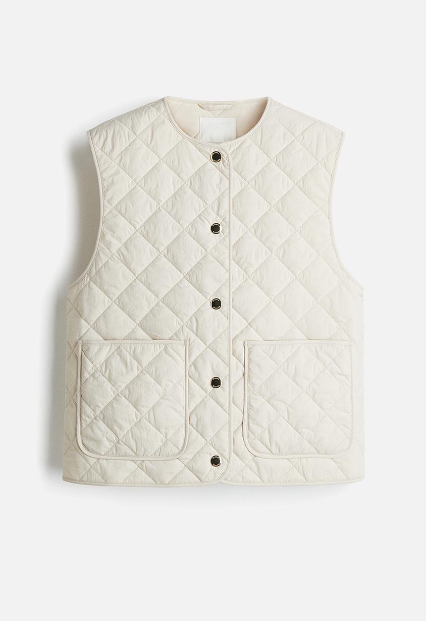 H&M - Quilted gilet - light beige