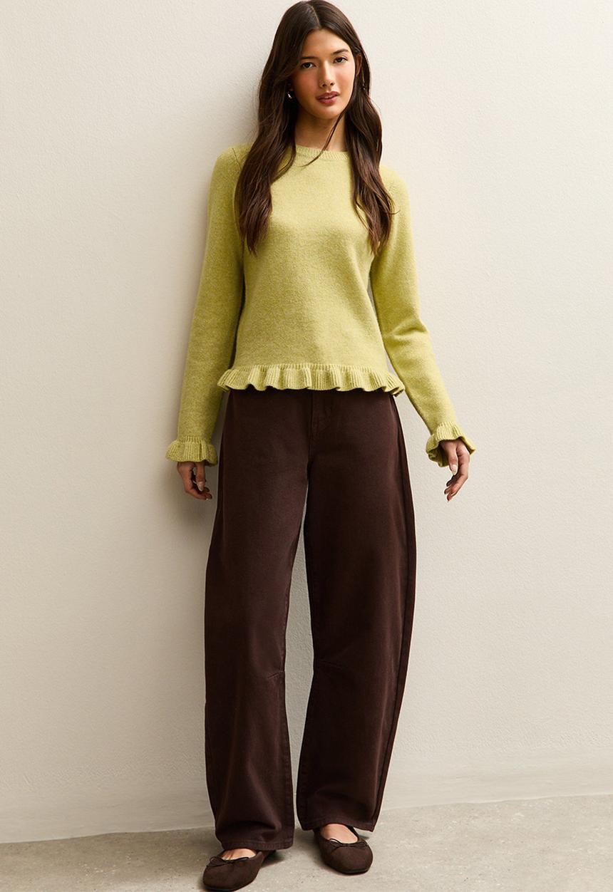 New Look - Ruffle jumper - bright green