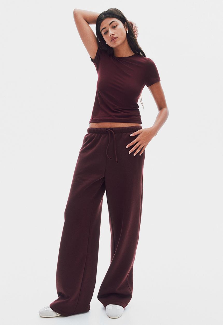 H&M - Microfibre T-shirt - burgundy