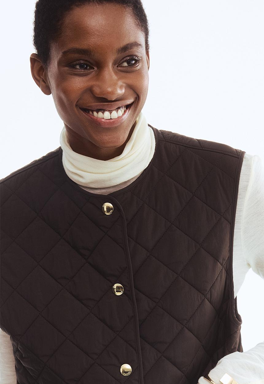 H&M - Quilted gilet - dark brown 