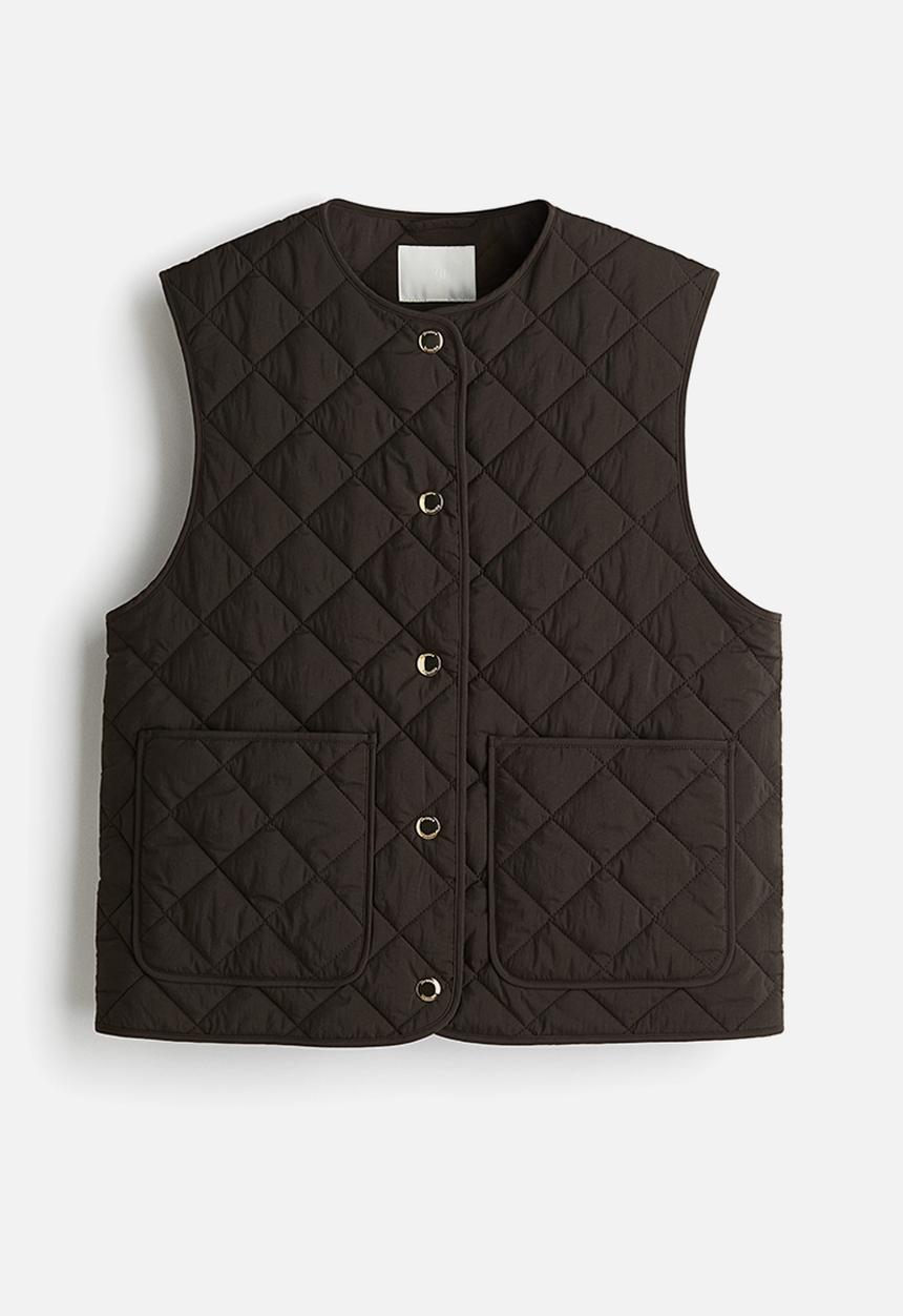 H&M - Quilted gilet - dark brown 