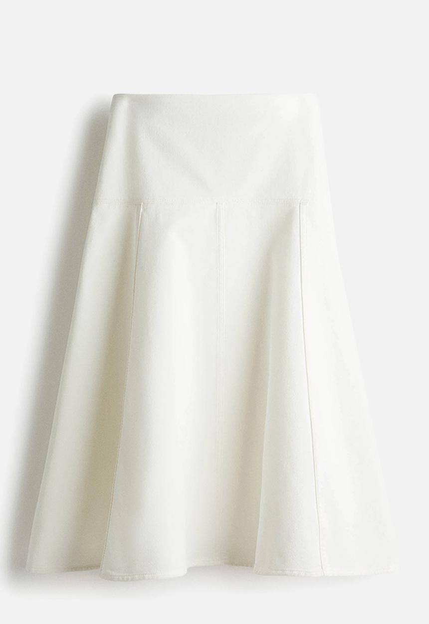 H&M - A-line denim skirt - white