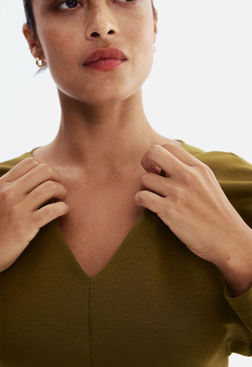 H&M - Waisted scuba top - dark green