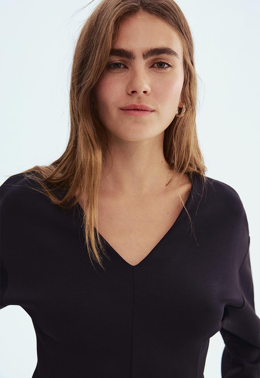 H&M - Waisted scuba top - black