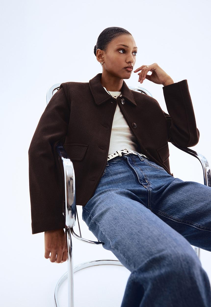 H&M - Collared jacket - dark brown