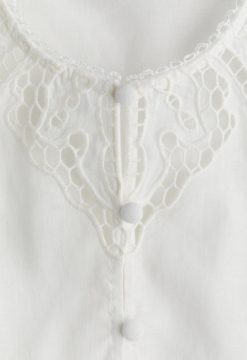H&M - Linen-blend tunic dress - white