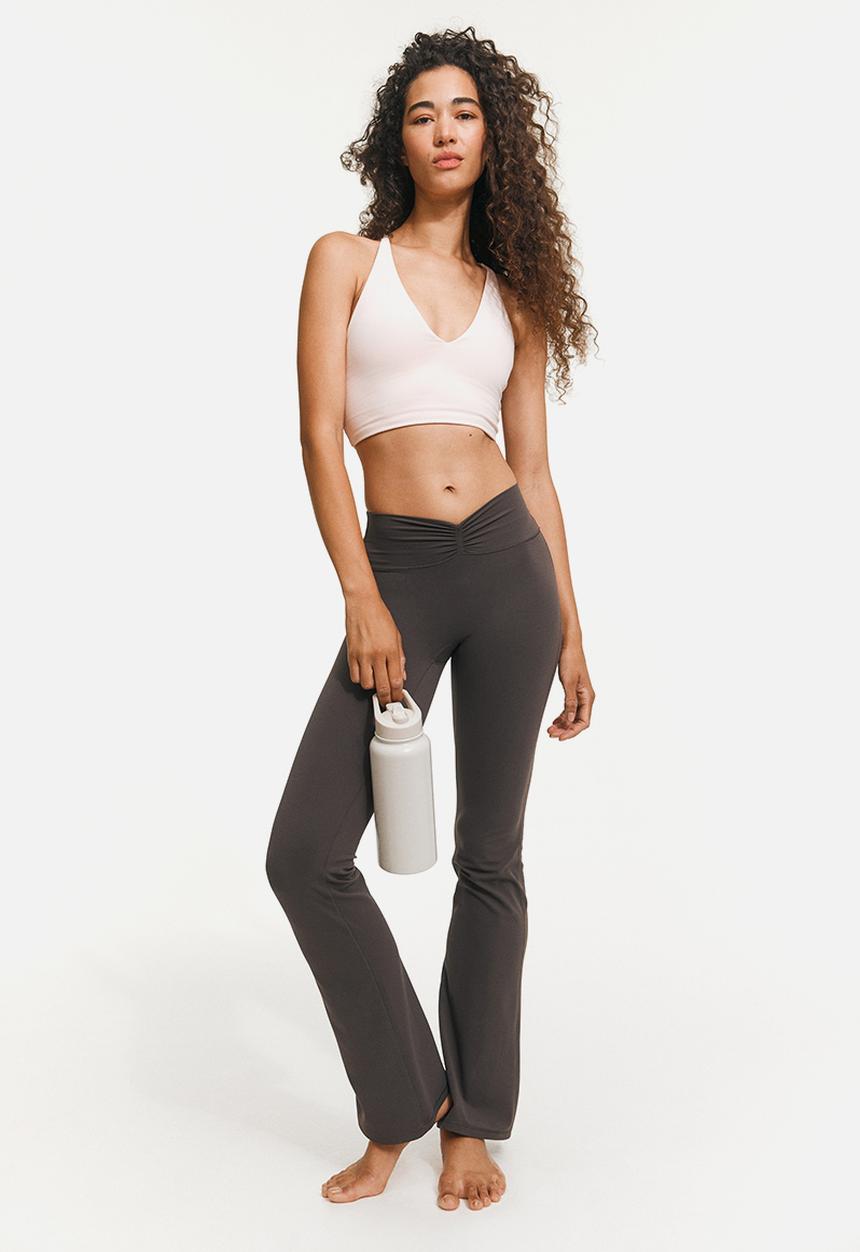 H&M - Flared yoga leggings with softmove™ lycra® - truffle grey