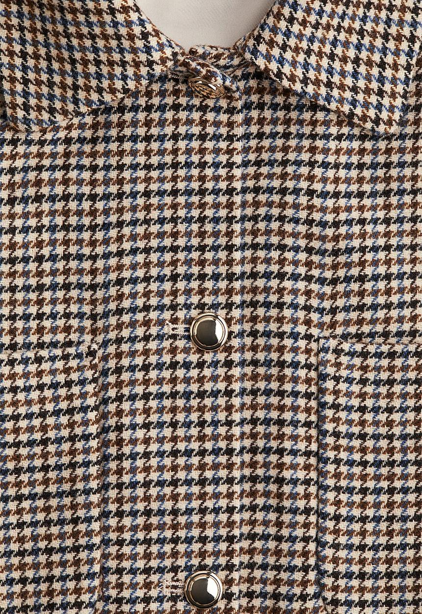 H&M - Oversized jacket - light beige dogtooth pattern