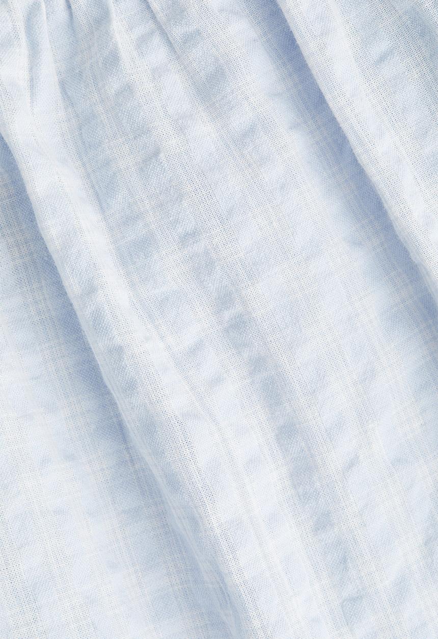 H&M - Cotton seersucker top - light blue checked