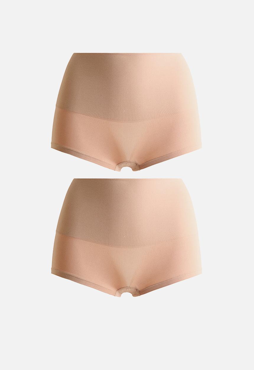 H&M - 2-Pack medium shape shortie briefs - beige
