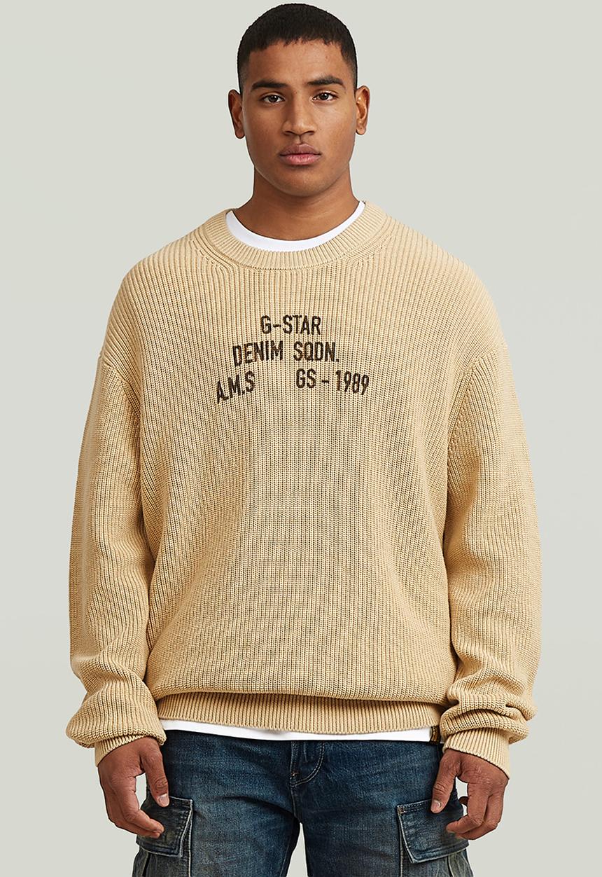 G-STAR - Stencil Gr Loose R Knit - Cream