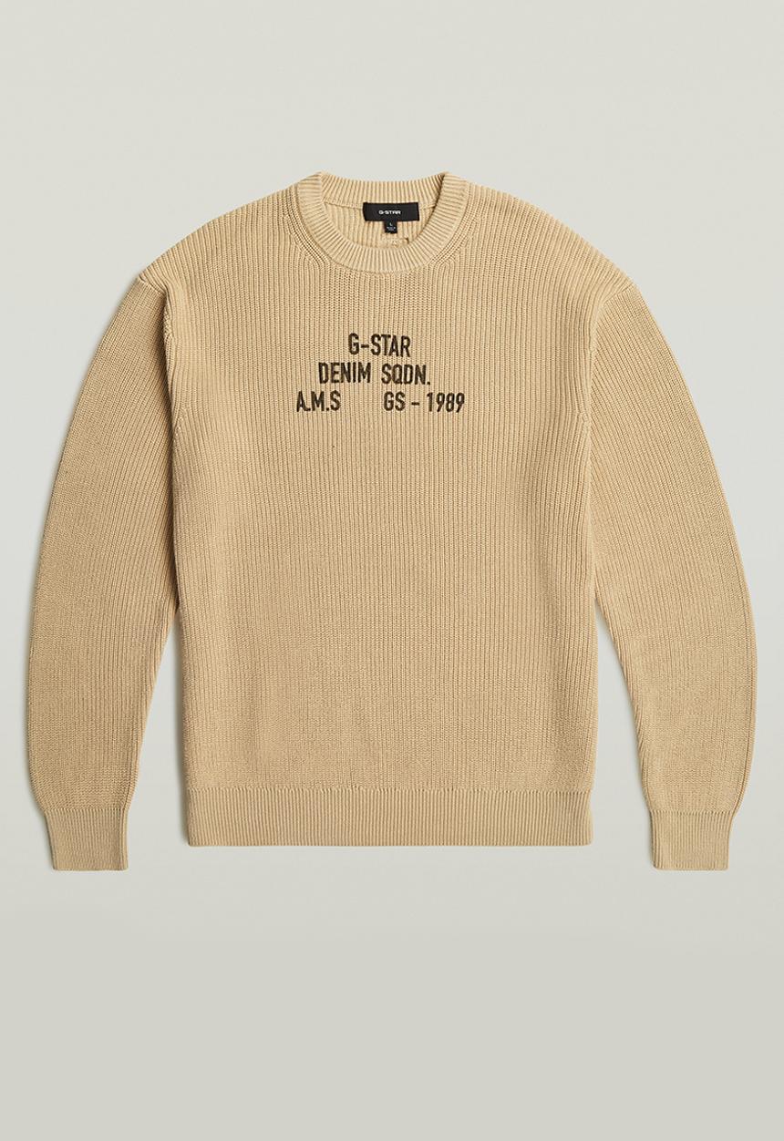 G-STAR - Stencil Gr Loose R Knit - Cream