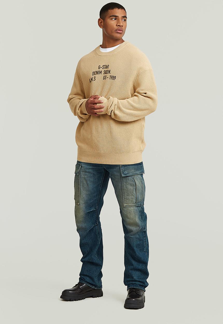 G-STAR - Stencil Gr Loose R Knit - Cream