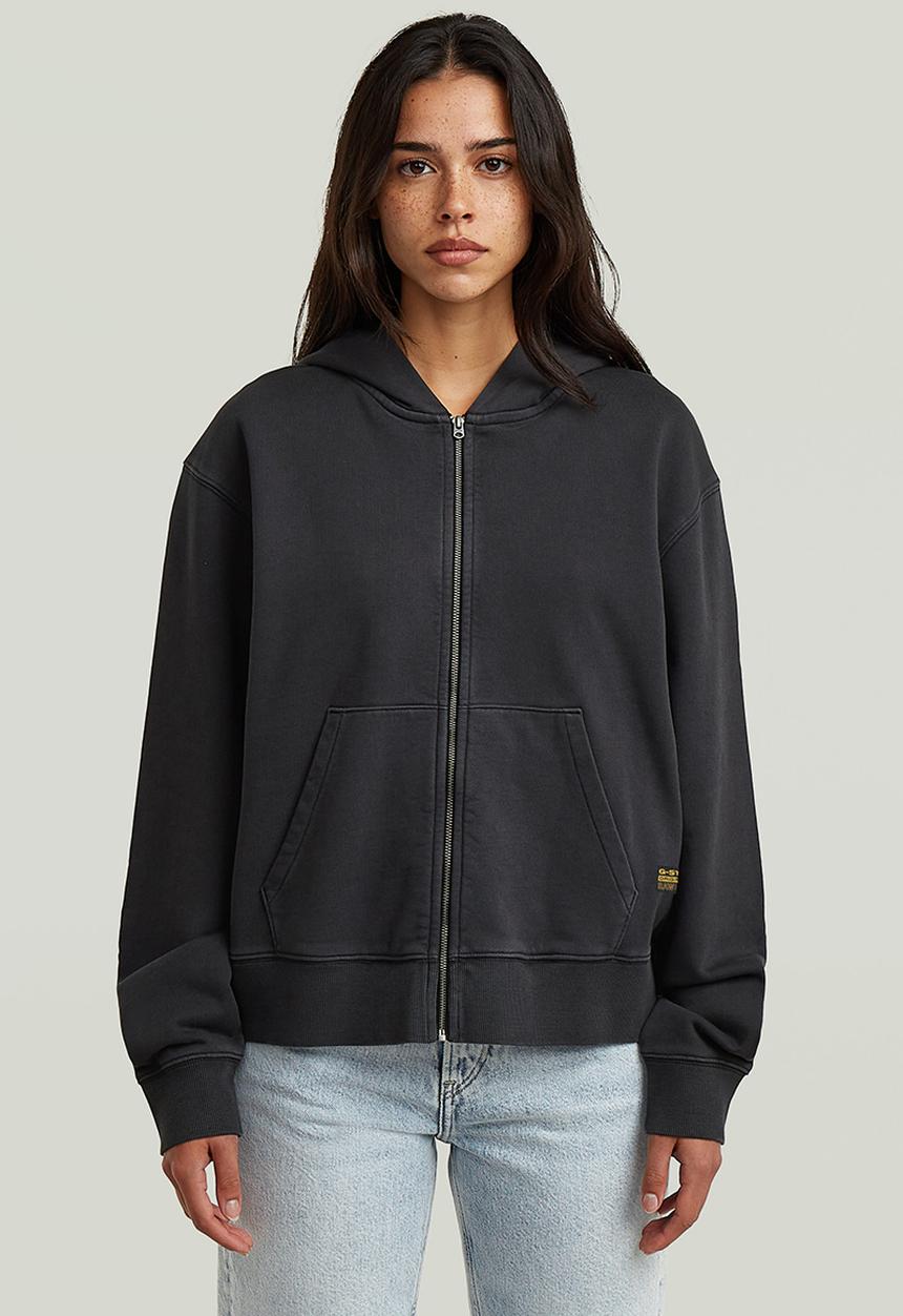 G-STAR - Washed hdd zip relaxed sw wmn - Dk black gd