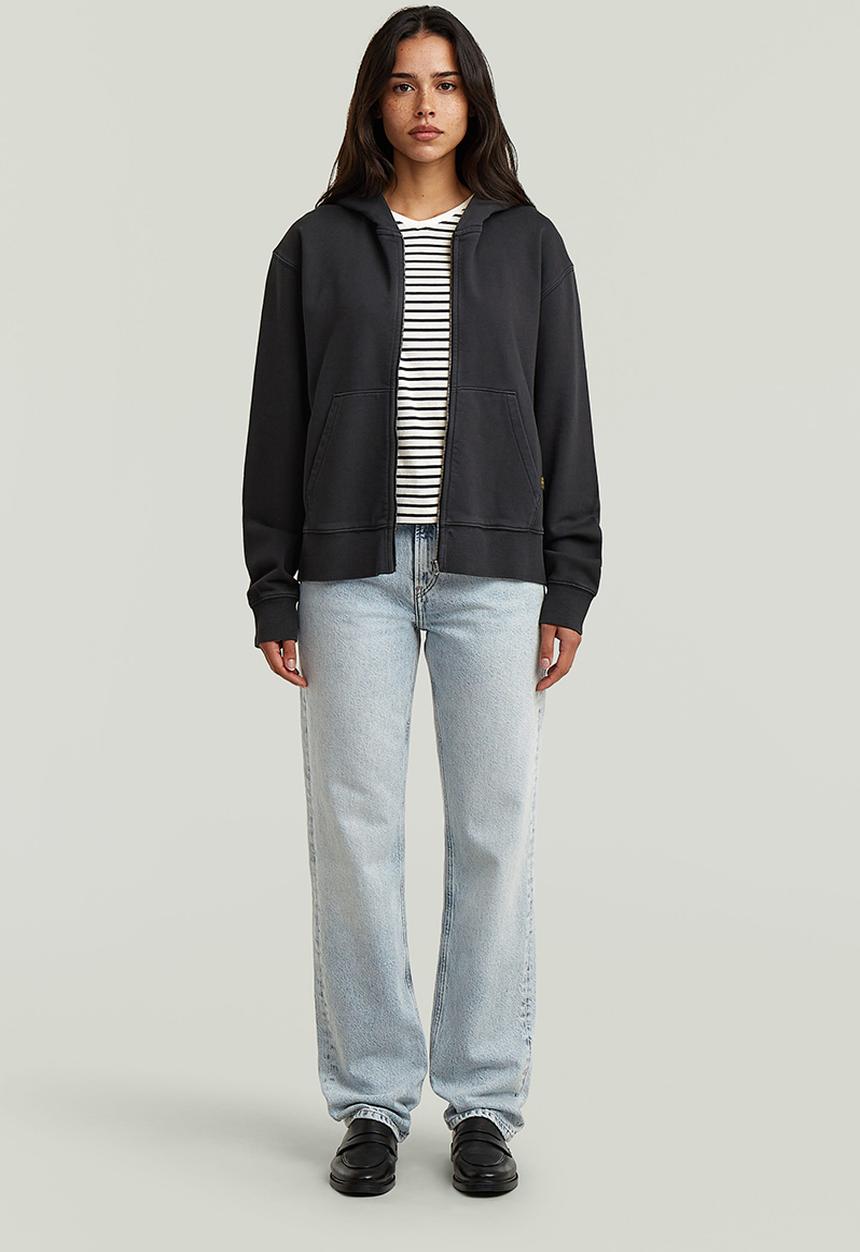 G-STAR - Washed hdd zip relaxed sw wmn - Dk black gd