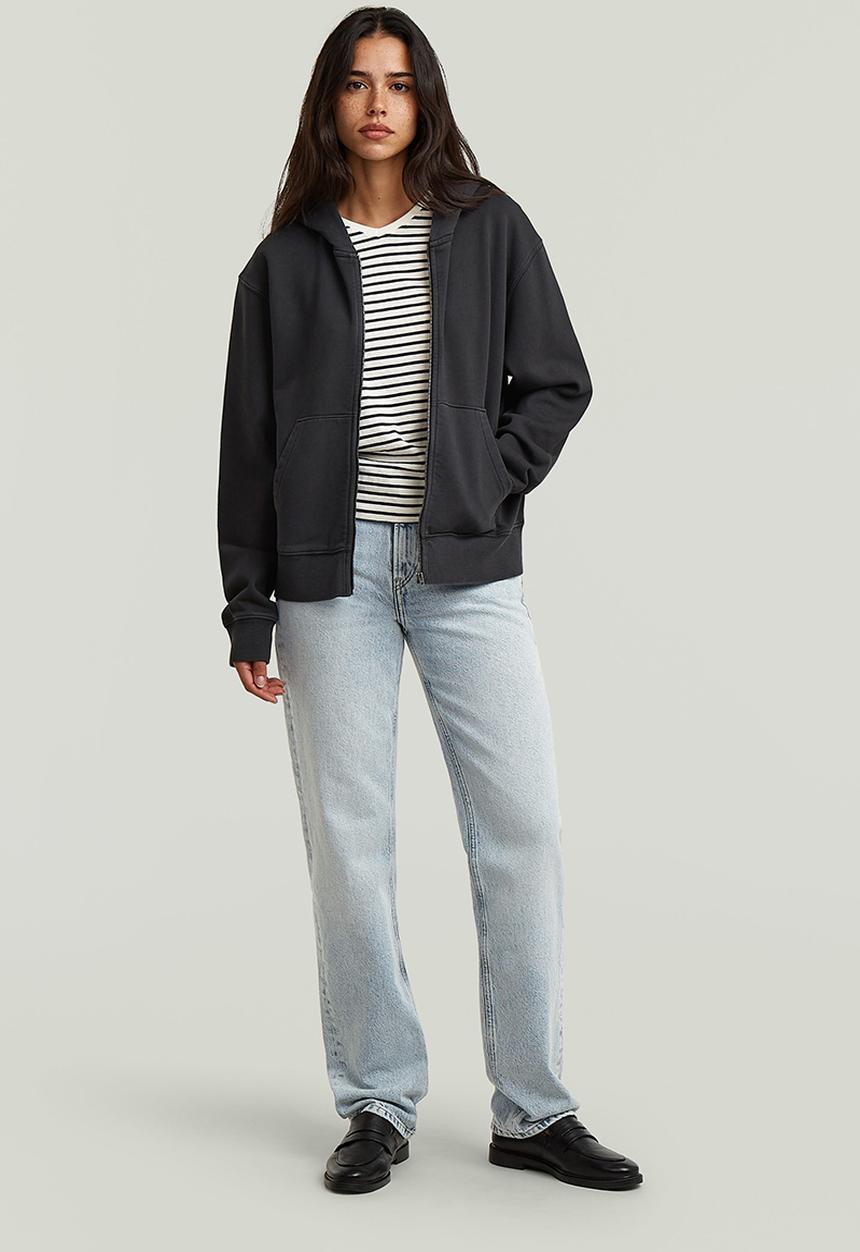 G-STAR - Washed hdd zip relaxed sw wmn - Dk black gd