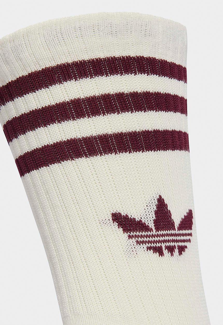 adidas Originals - 3-Stripes Crew Socks 3 Pairs- Off white/Aurora Coffee/off white