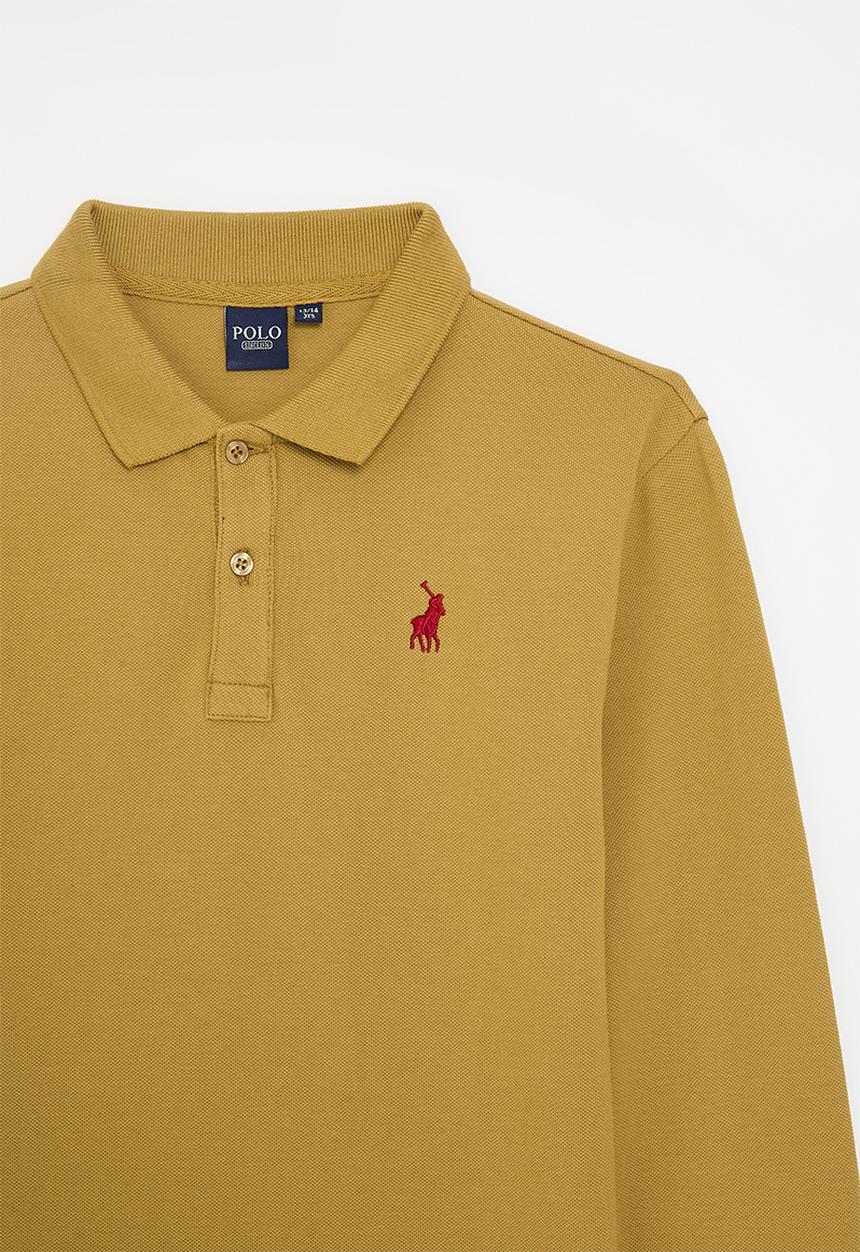 POLO - Boys robert long sleeve golfer - bronze 