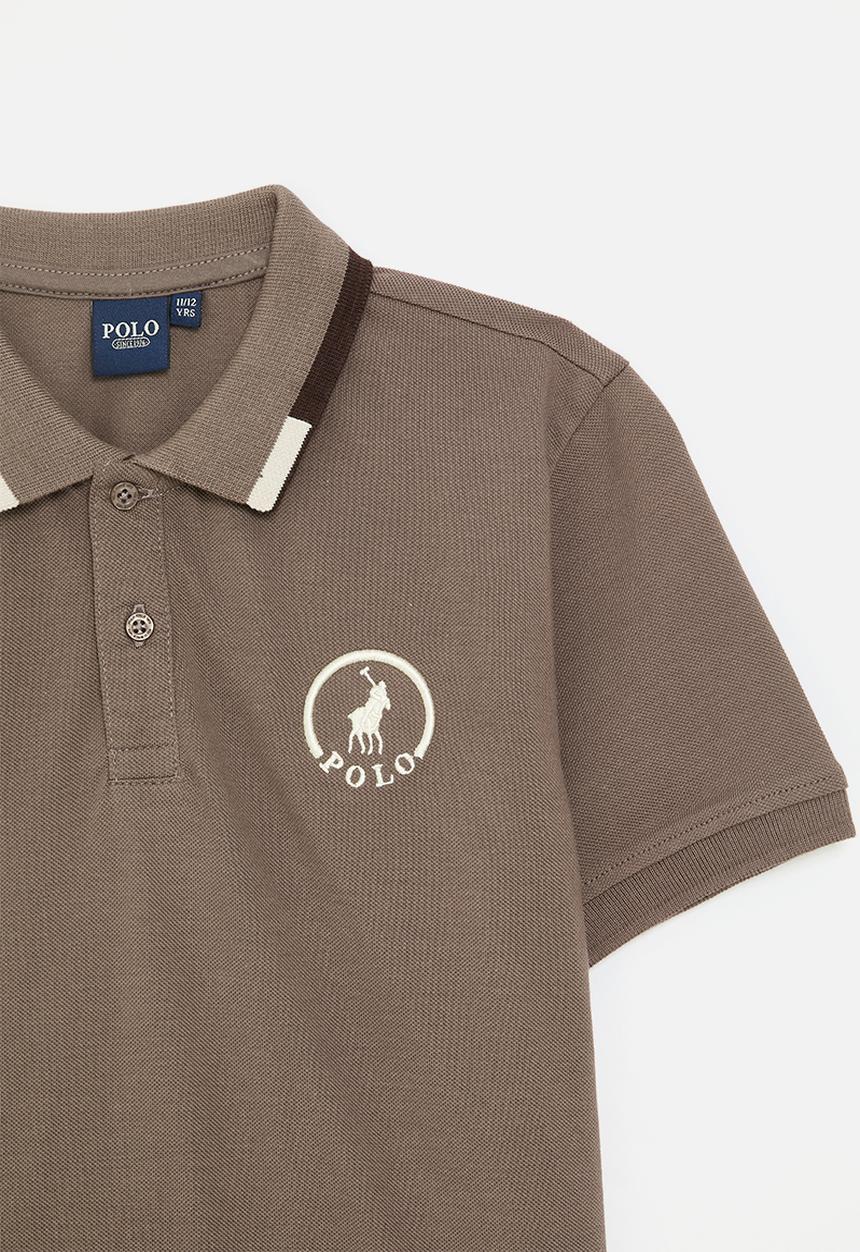 POLO - Boys sbusiso embroidered short sleeve golfer - huckleberry