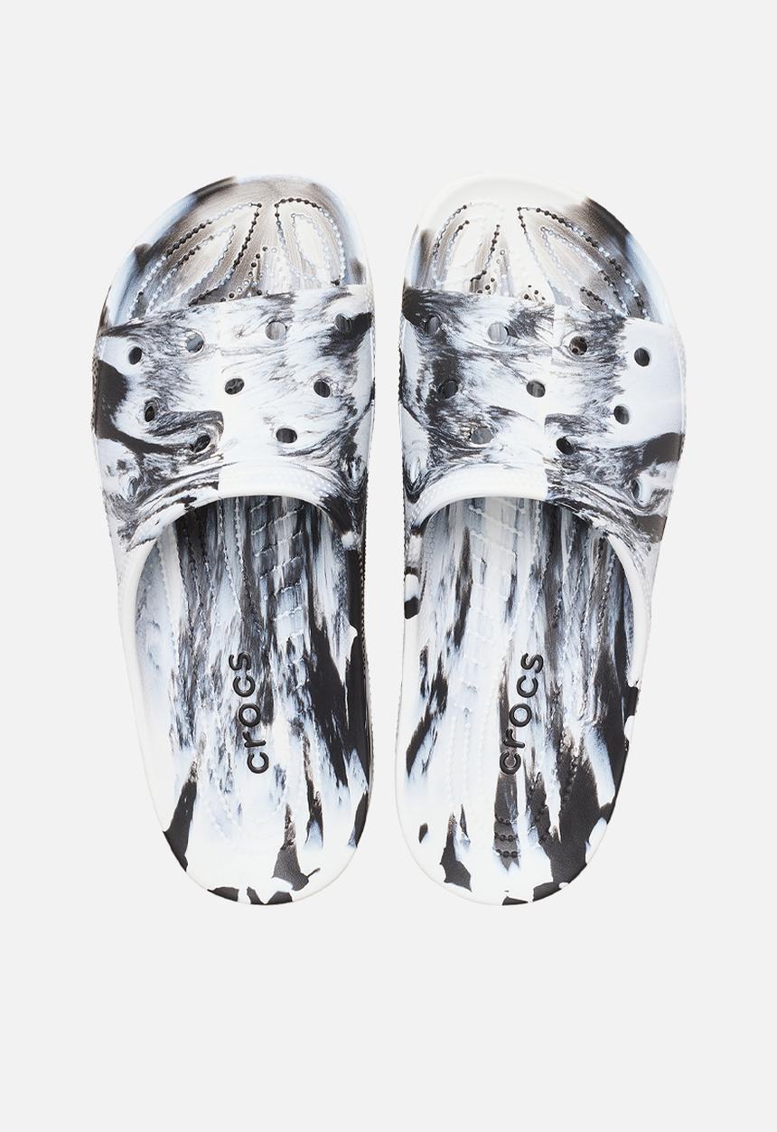 Crocs - Men's Marbled Slide - Black/White