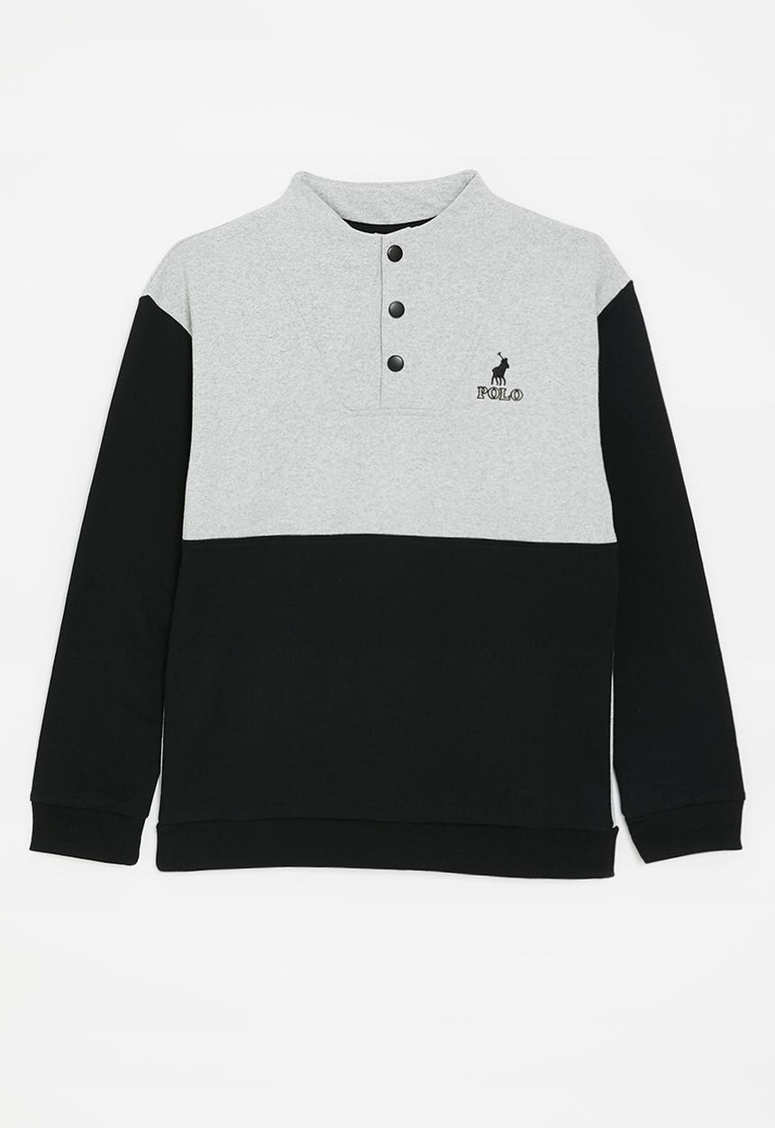 POLO - Boys anthony high neck sweater - black & grey
