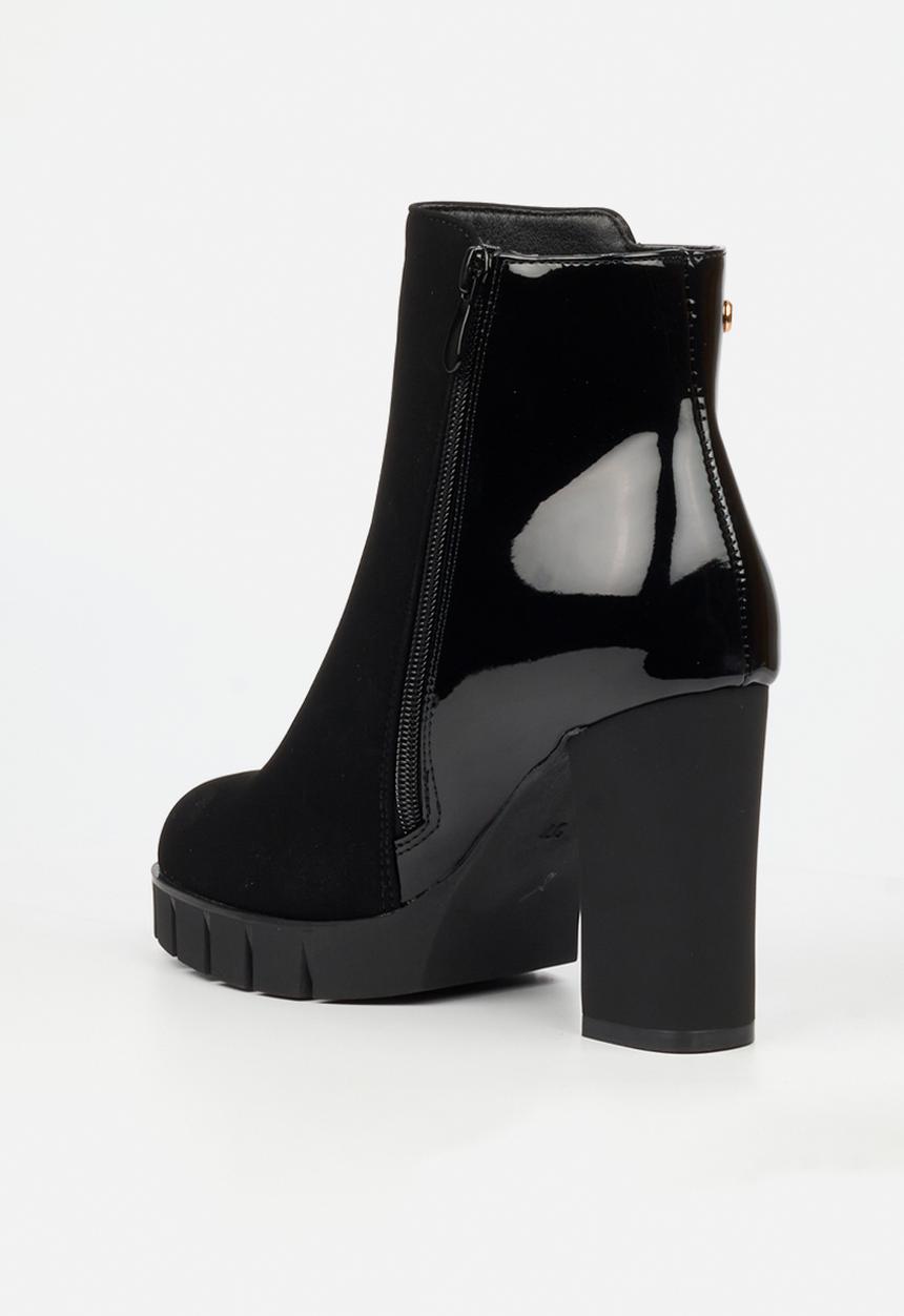 Miss Black - Darling 9 platform block heel ankle boot - black