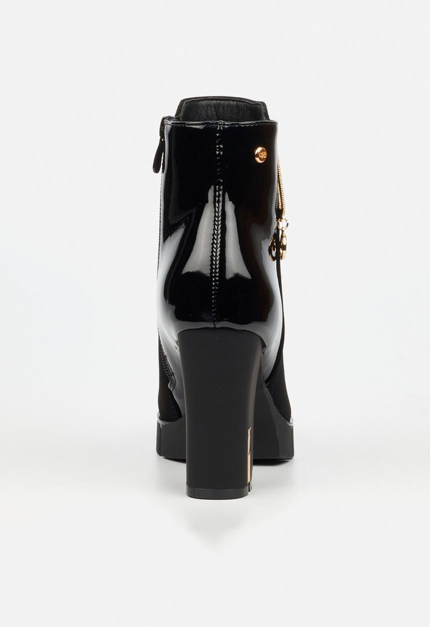 Miss Black - Darling 9 platform block heel ankle boot - black