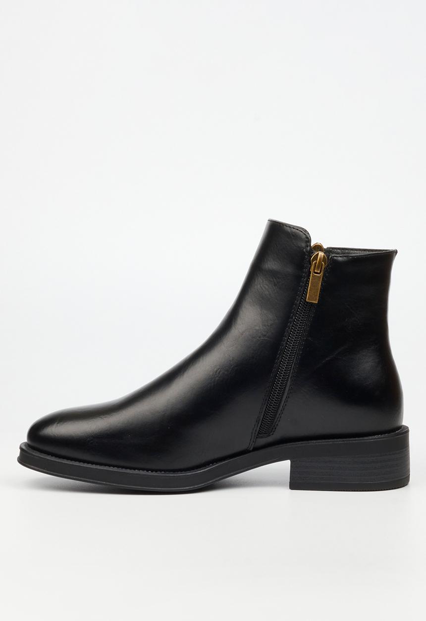 Miss Black - Deer 1 side zip ankle boot - black
