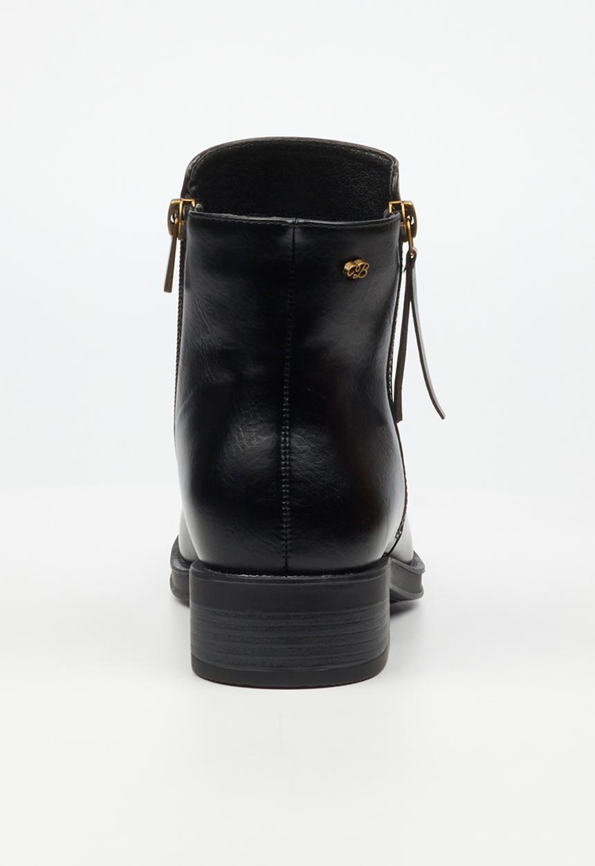Miss Black - Deer 1 side zip ankle boot - black