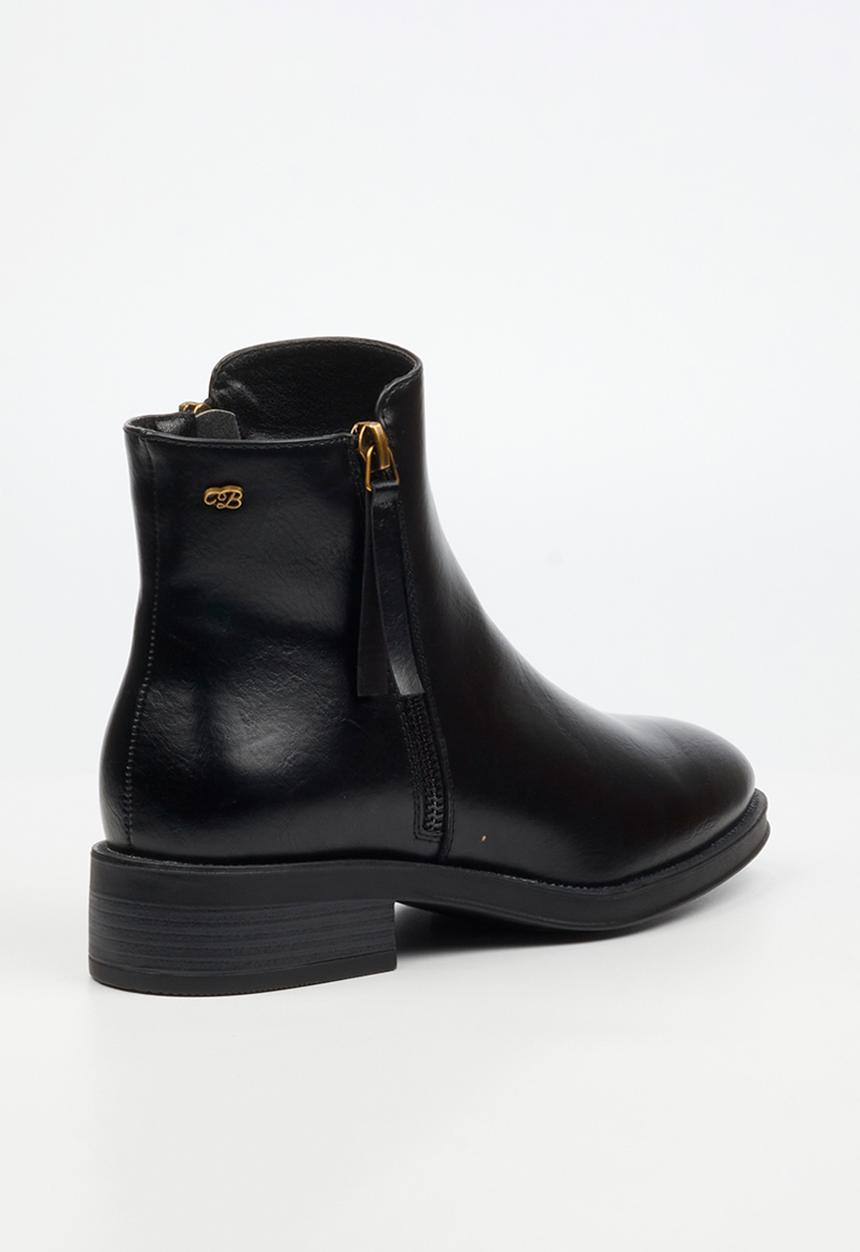 Miss Black - Deer 1 side zip ankle boot - black