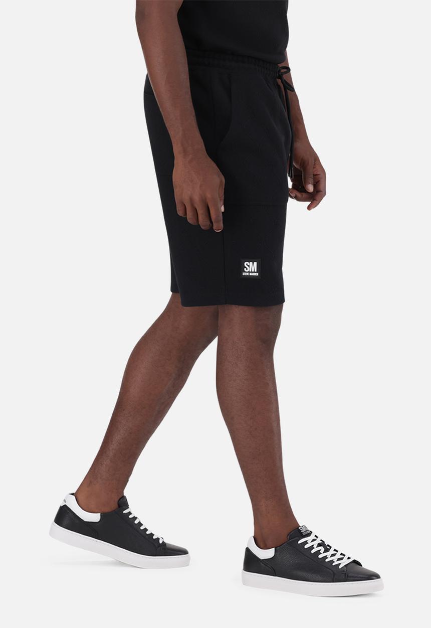 Steve Madden - Jasper Jacquard Embossed Shorts - Black