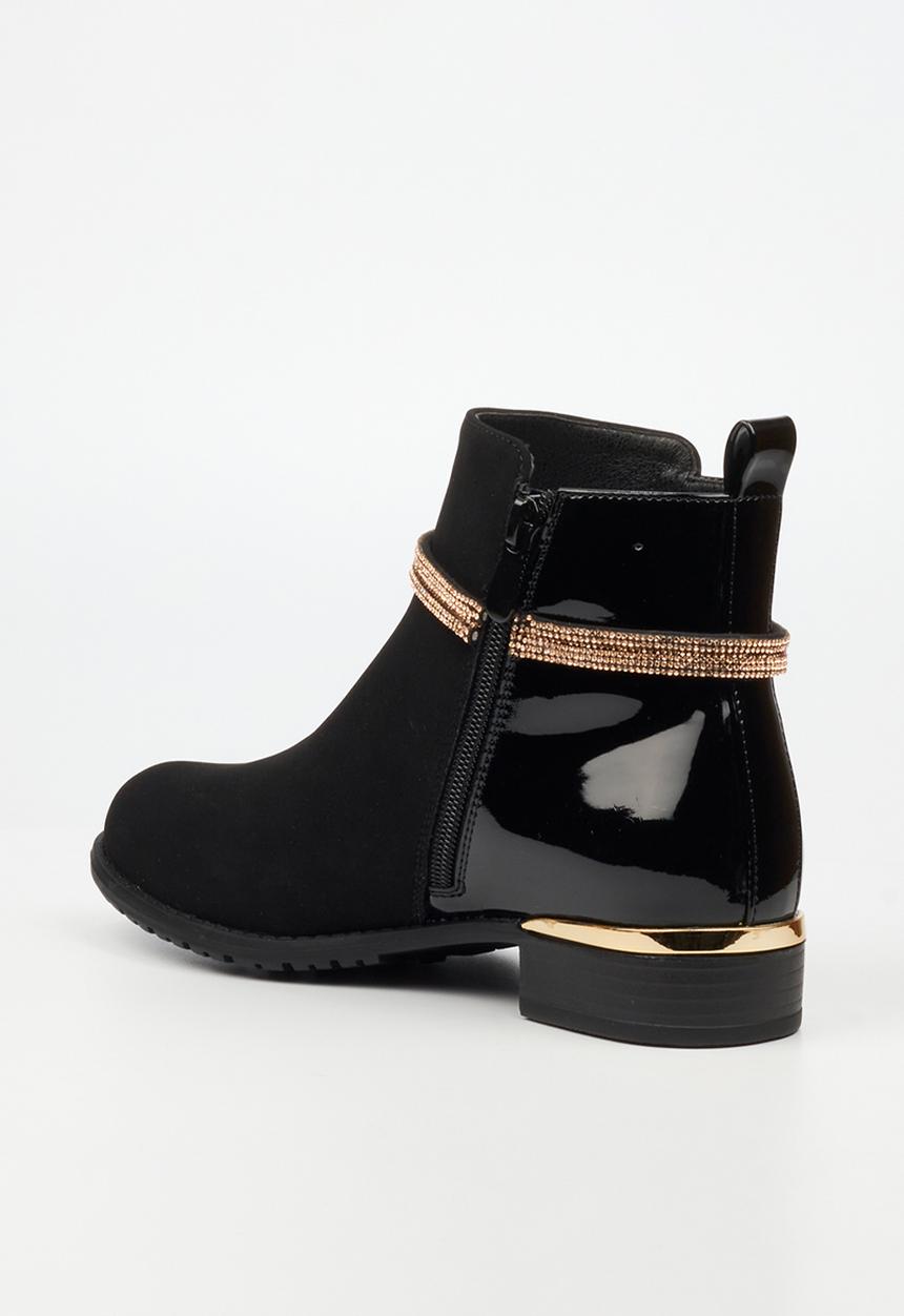 Miss Black - Hadar 20 diamante charm ankle boot - black