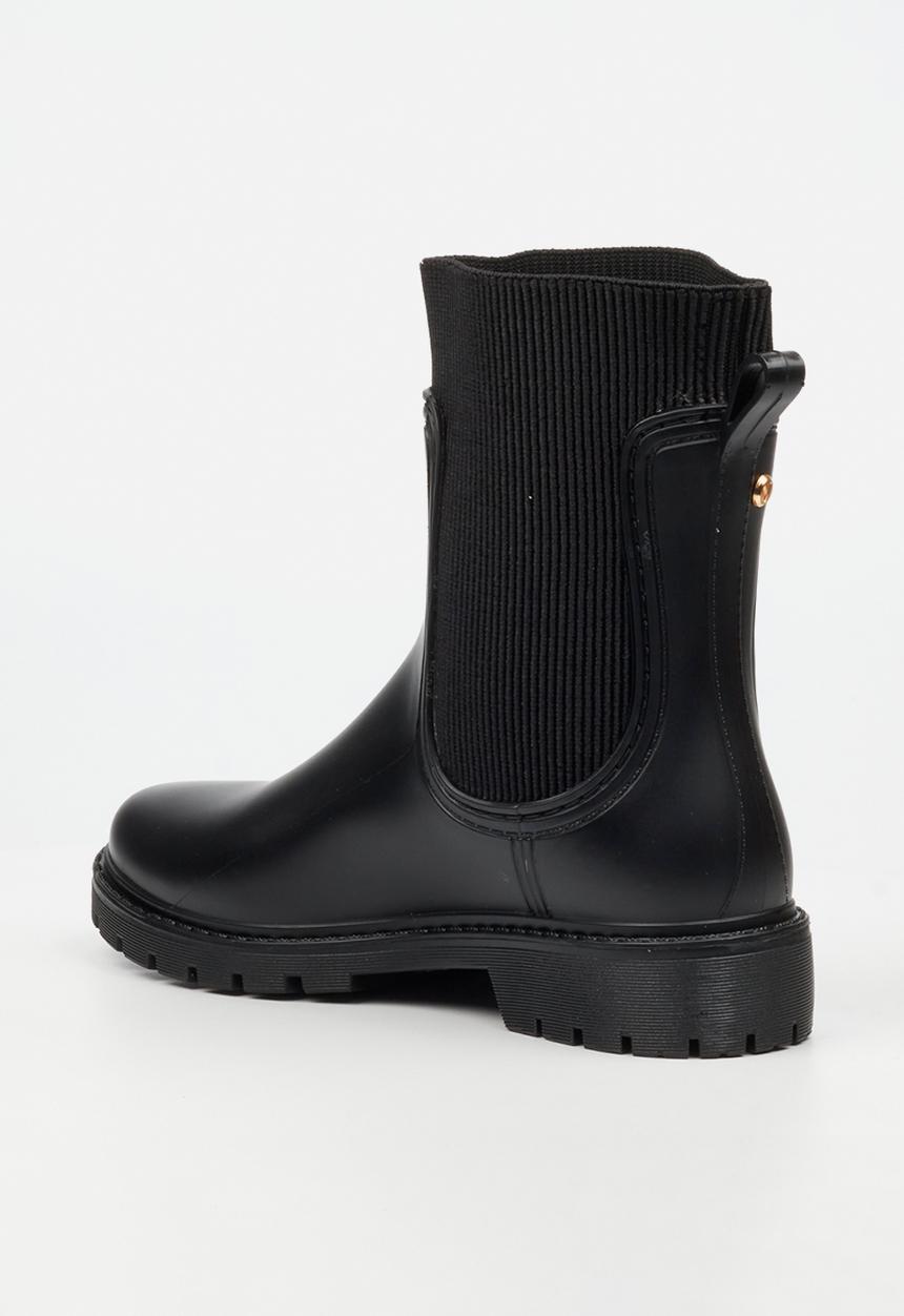 Viabeach - Puddle 2 ribbed sock rain boot - black