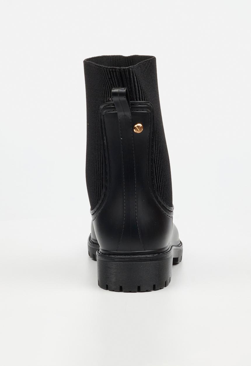 Viabeach - Puddle 2 ribbed sock rain boot - black