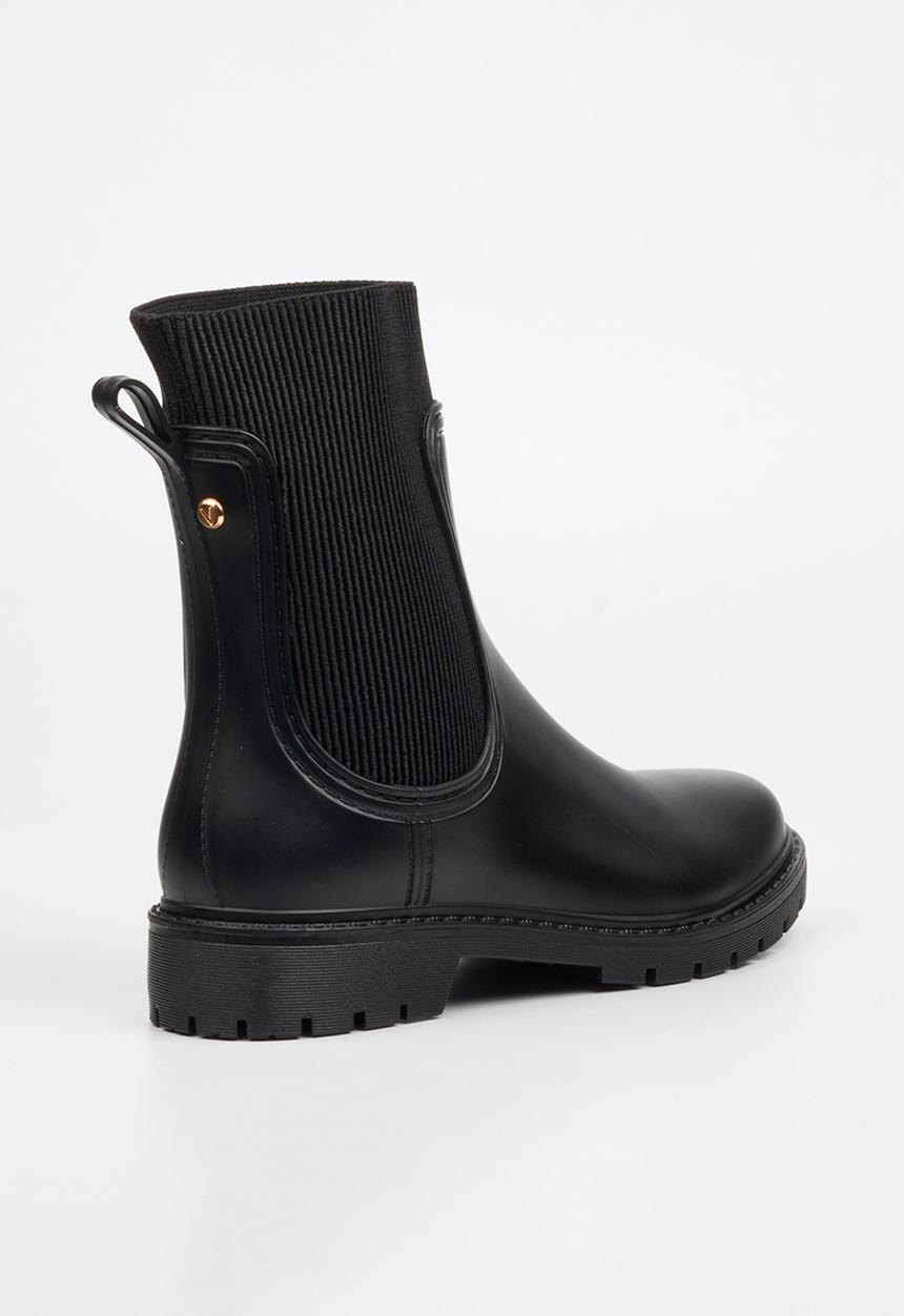 Viabeach - Puddle 2 ribbed sock rain boot - black