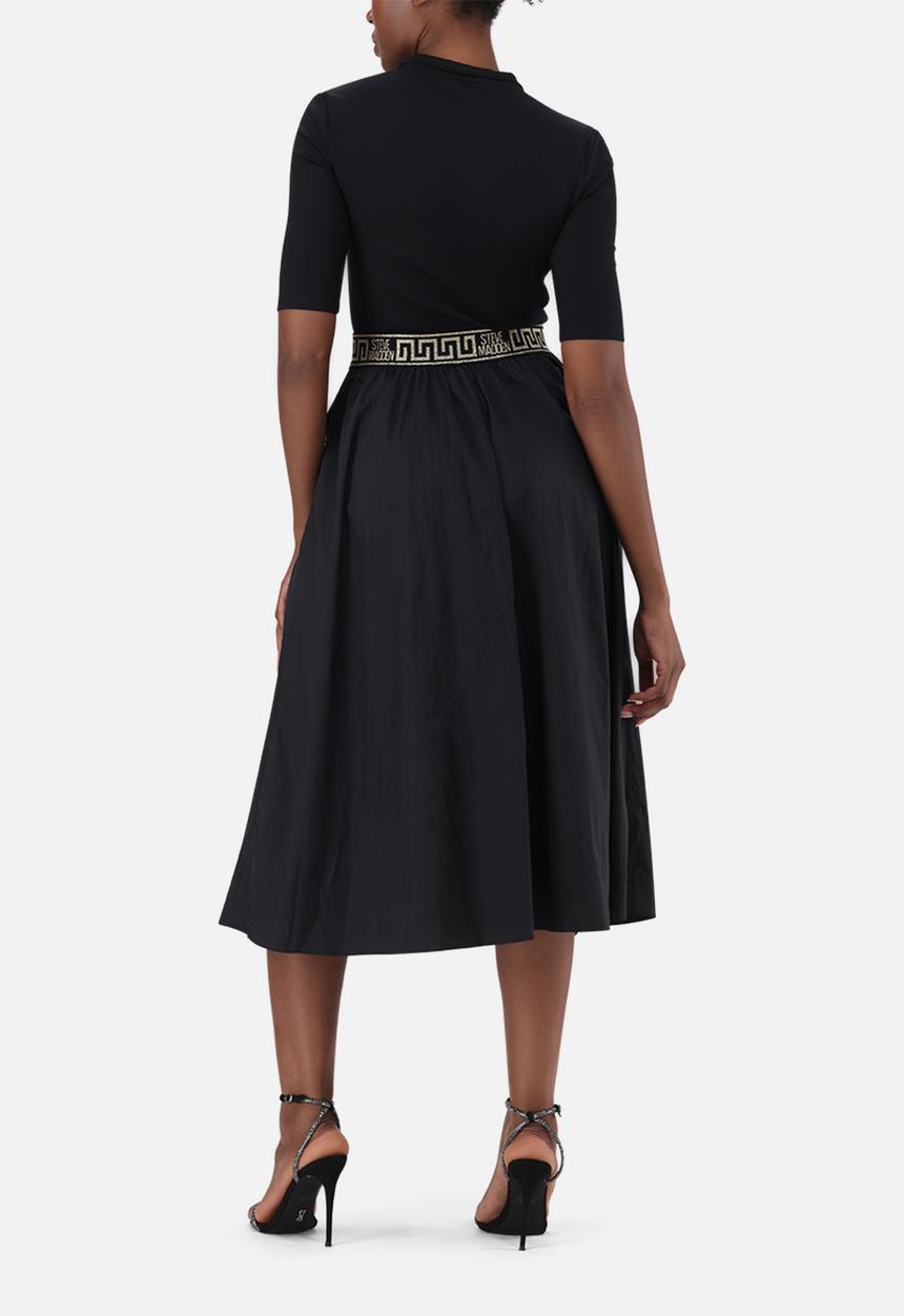 Steve Madden - Ladies india  fit & flare 1/4 zip midi dress - black