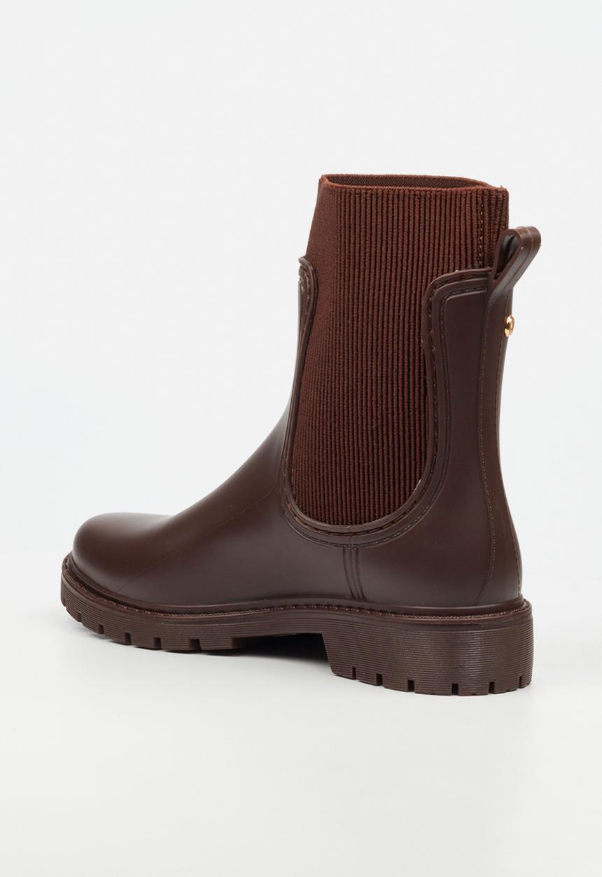 Viabeach - Puddle 2 ribbed sock rain boot - chocolate