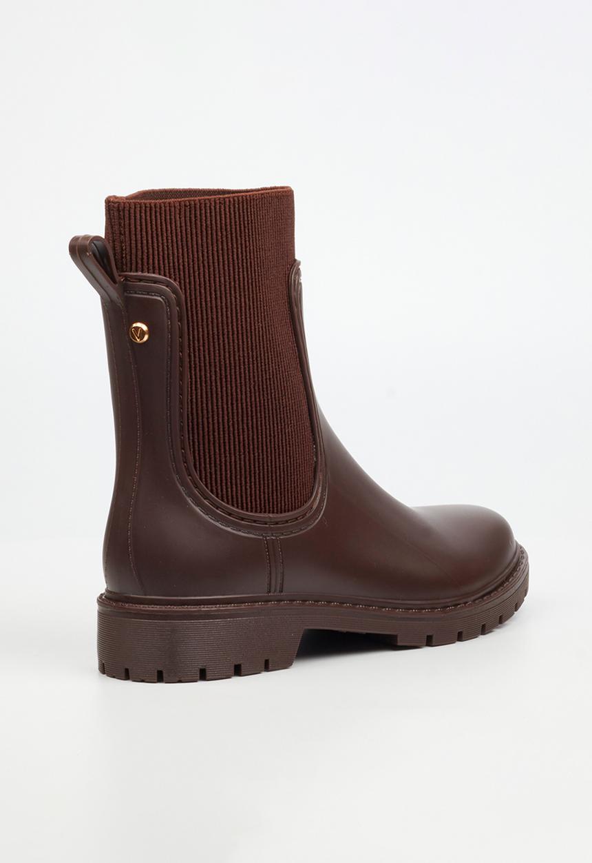 Viabeach - Puddle 2 ribbed sock rain boot - chocolate