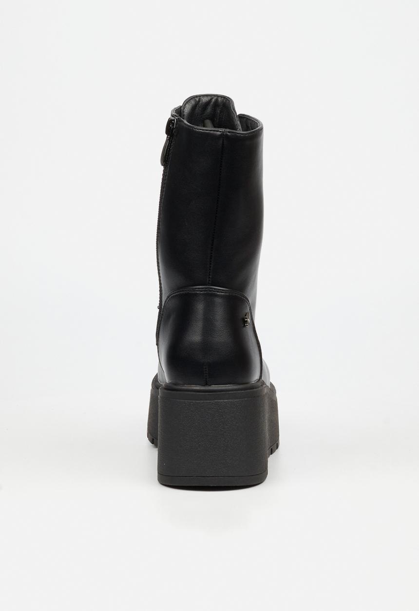 Rock & Co - Stigma 2 wedge lace up ankle boot - black
