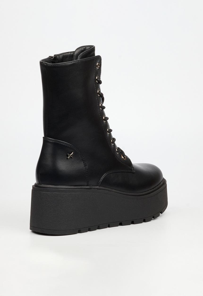 Rock & Co - Stigma 2 wedge lace up ankle boot - black