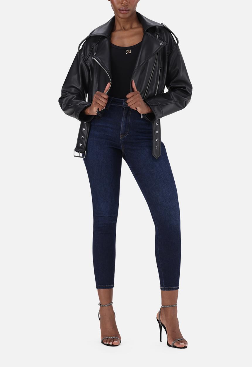 Steve Madden - Ladies laura vegan leather biker jacket - black