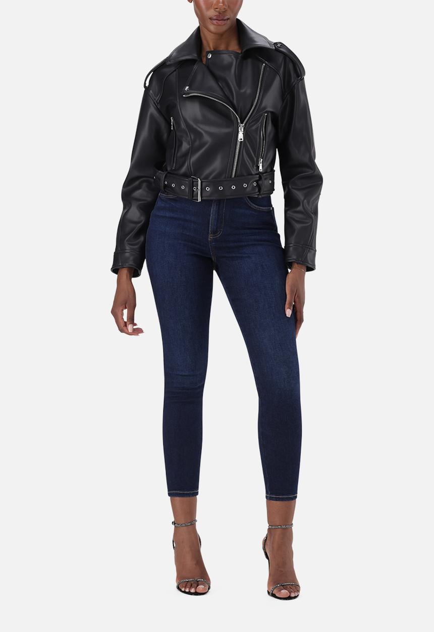 Steve Madden - Ladies laura vegan leather biker jacket - black