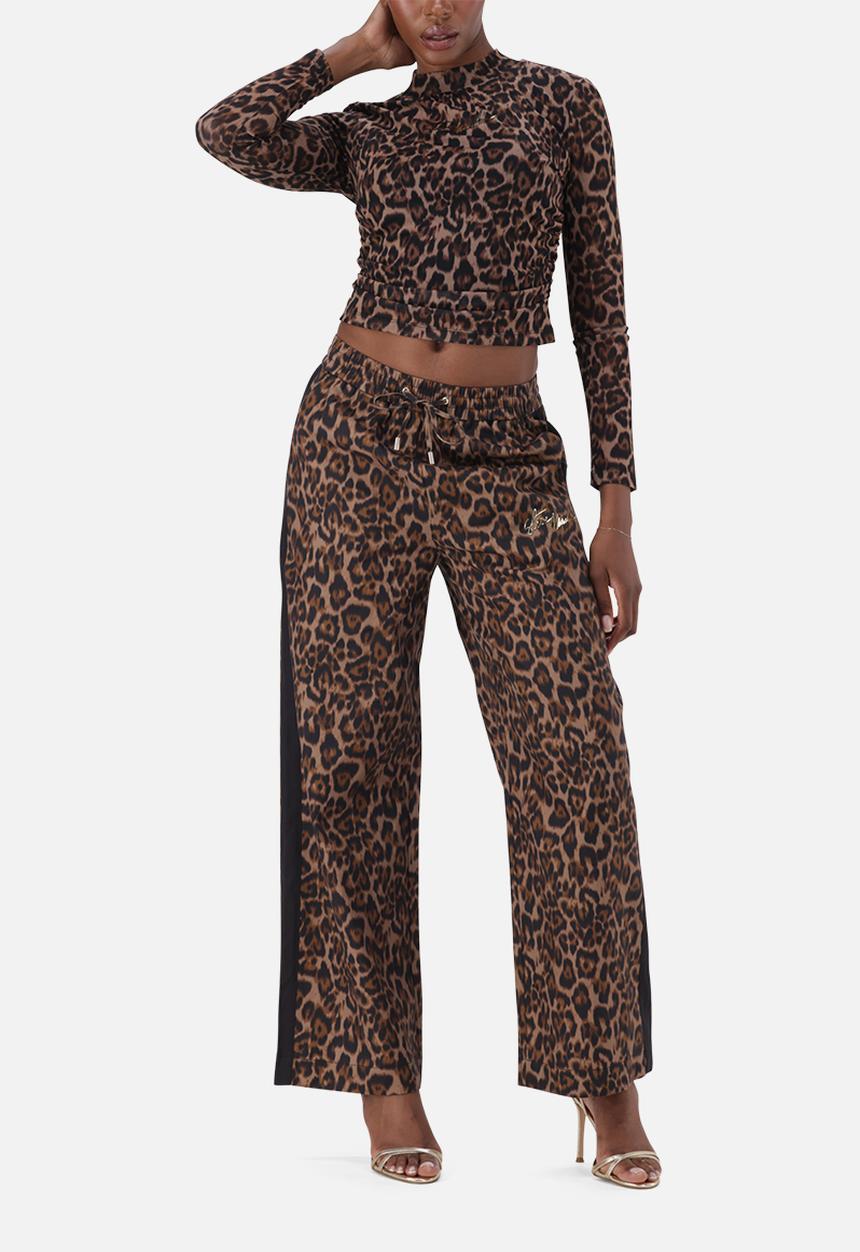 サイズM NoREMID LEOPARD PANTS Ladies carol leopard print pant - brown/chocolate
