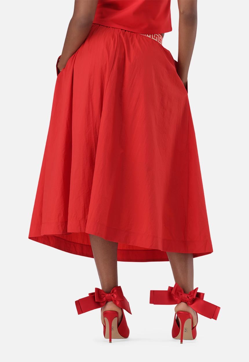 Steve Madden - Ladies alessia midi flare skirt - red