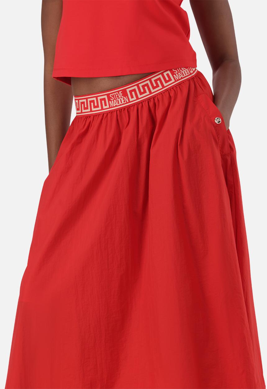 Steve Madden - Ladies alessia midi flare skirt - red