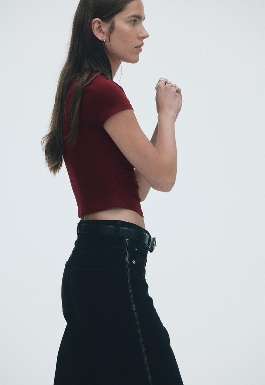 H&M - Draped top - dark red